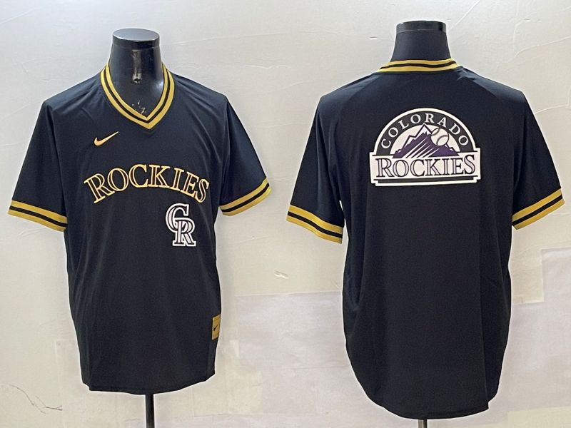 Men Colorado Rockies Blank Black Gold Game 2025 Nike MLB Jersey style 4